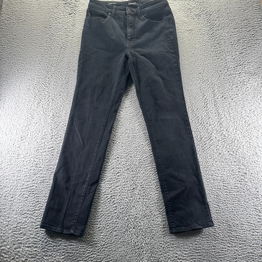 Talbots Jeans Womens 6 Black Cotton Denim Straight Leg Travel Workwear Stretch